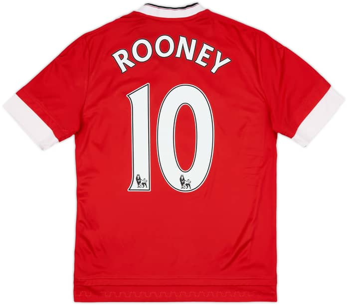 2015-16 Manchester United Home Shirt Rooney #10 - 8/10 - (L.Boys)