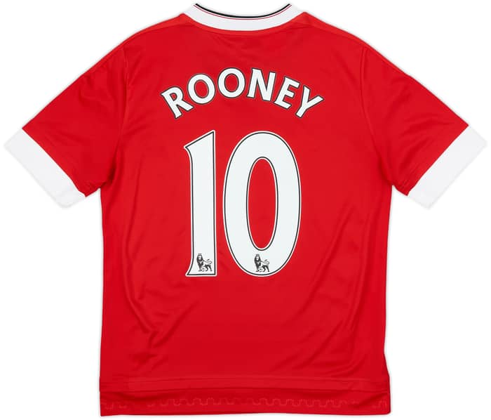 2015-16 Manchester United Home Shirt Rooney #10 - 8/10 - (L.Boys)
