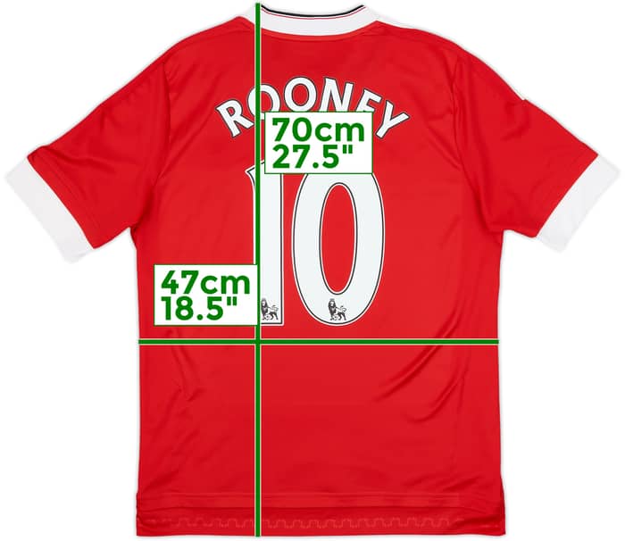 2015-16 Manchester United Home Shirt Rooney #10 - 10/10 - (XL.Boys)