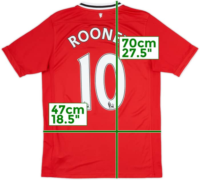 2011-12 Manchester United Home Shirt Rooney #10 - 8/10 - (XL.Boys)