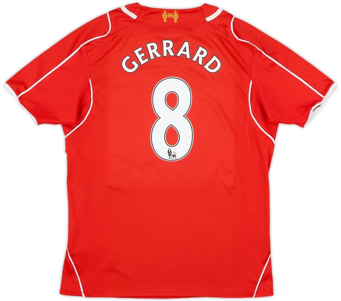 2014-15 Liverpool Home Shirt Gerrard #8 - 7/10 - (M.Boys)