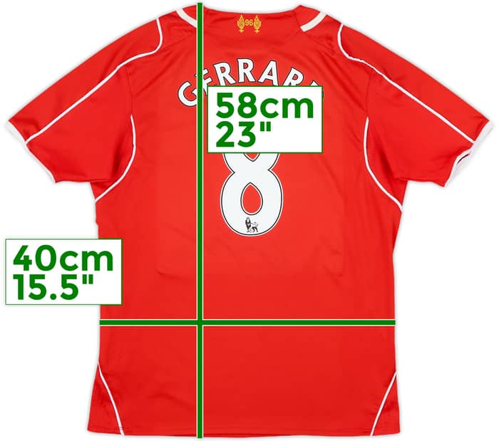 2014-15 Liverpool Home Shirt Gerrard #8 - 7/10 - (M.Boys)