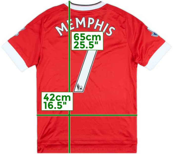 2015-16 Manchester United Home Shirt Memphis #7 - 8/10 - (L.Boys)