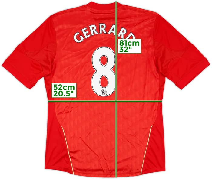 2010-12 Liverpool Home Shirt Gerrard #8 - 8/10 - (L)