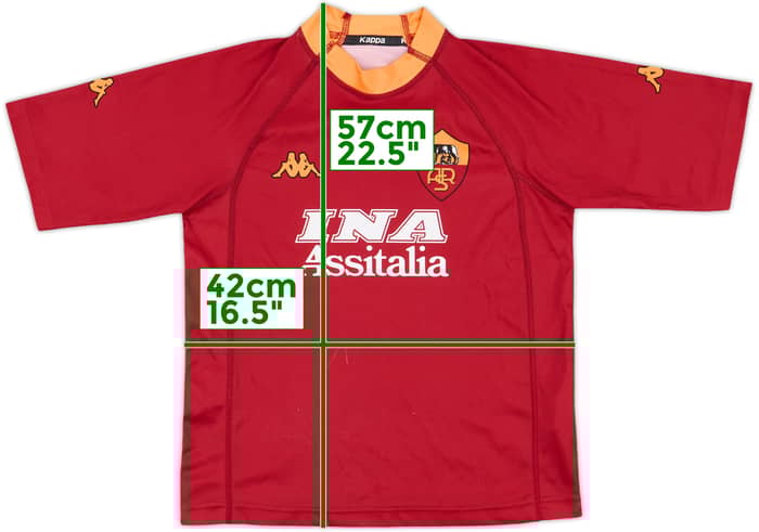 2000-01 Roma Basic Home Shirt - 8/10 - (L.Boys)
