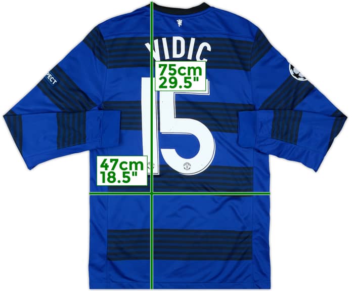 2011-13 Manchester United Away L/S Shirt Vidic #15 - 7/10 - (S)
