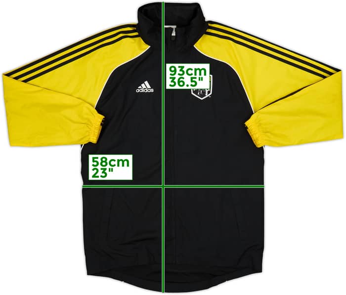 2010-11 Columbus Crew adidas 1/4 Zip Hooded Rain Jacket - 8/10 - (M/L)