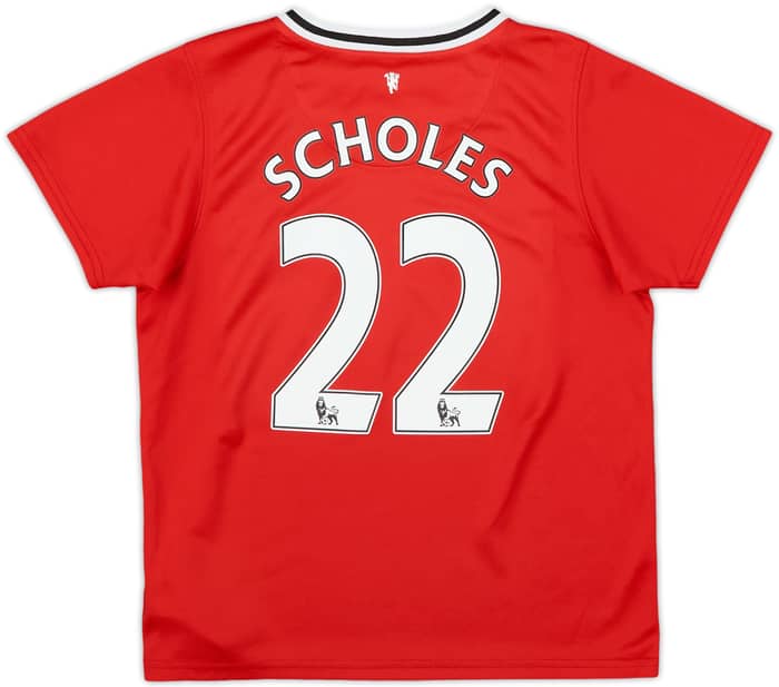 2011-12 Manchester United Home Shirt Scholes #22 - 8/10 - (7-8 Years)