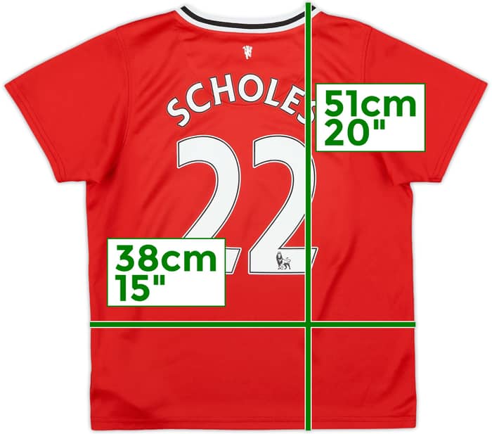2011-12 Manchester United Home Shirt Scholes #22 - 8/10 - (7-8 Years)