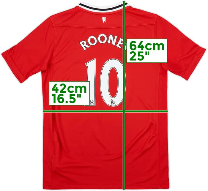 2011-12 Manchester United Home Shirt Rooney #10 - 8/10 - (L.Boys)