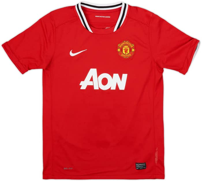 2011-12 Manchester United Home Shirt J.S.Park #13 - 7/10 - (L.Boys)