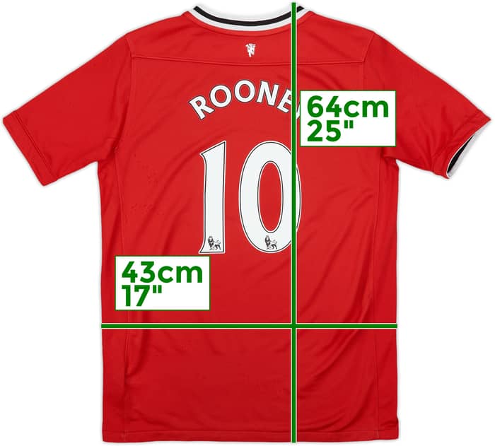 2011-12 Manchester United Home Shirt Rooney #10 - 7/10 - (L.Boys)