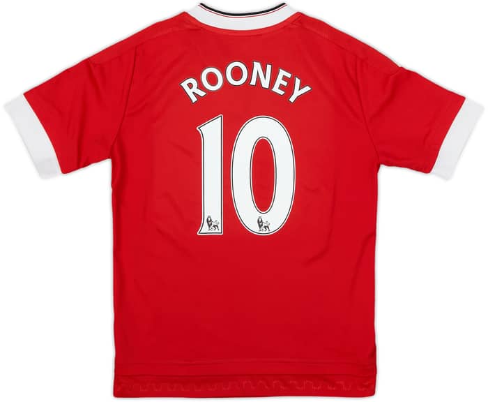 2015-16 Manchester United Home Shirt Rooney #10 - 8/10 - (S.Boys)