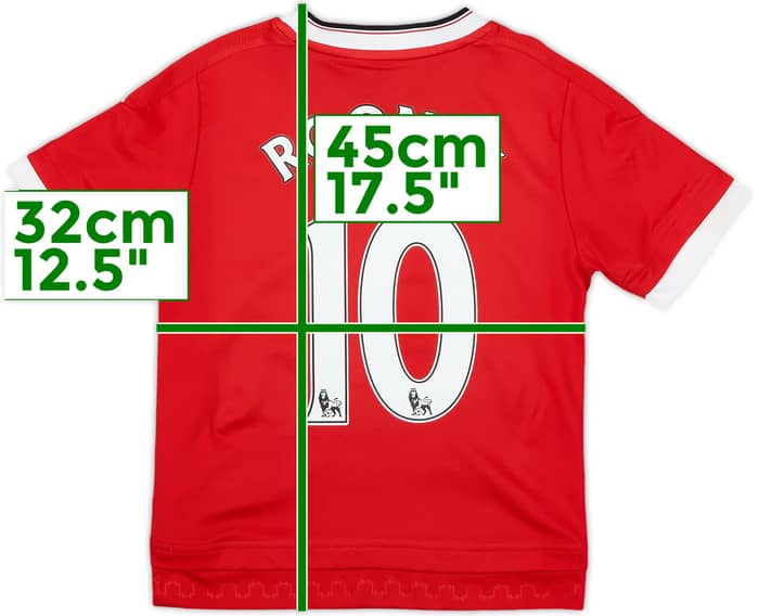 2015-16 Manchester United Home Shirt Rooney #10 - 8/10 - (4-5 Years)