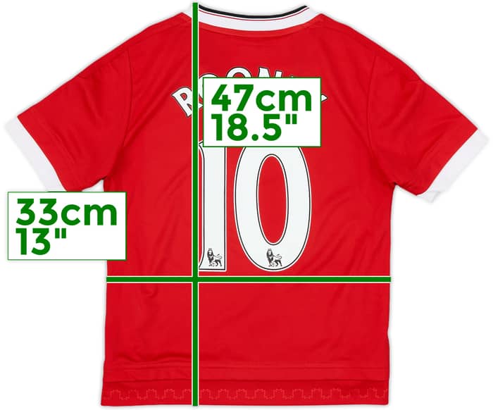 2015-16 Manchester United Home Shirt Rooney #10 - 9/10 - (5-6 Years)