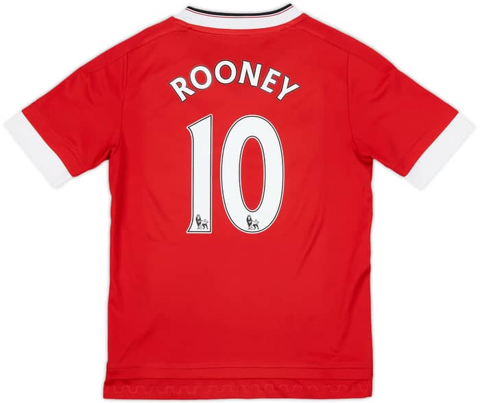 2015-16 Manchester United Home Shirt Rooney #10 - 8/10 - (S.Boys)