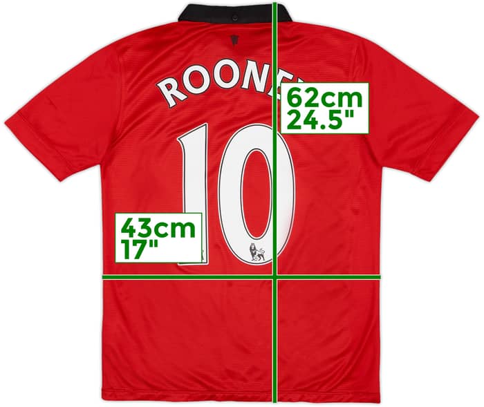 2013-14 Manchester United Home Shirt Rooney #10 - 6/10 - (XL.Boys)