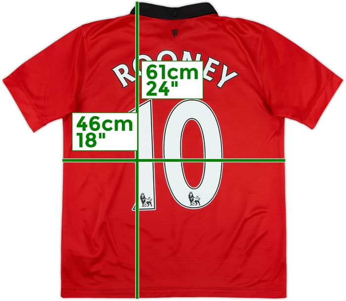 2013-14 Manchester United Home Shirt Rooney #10 - 8/10 - (L.Boys)