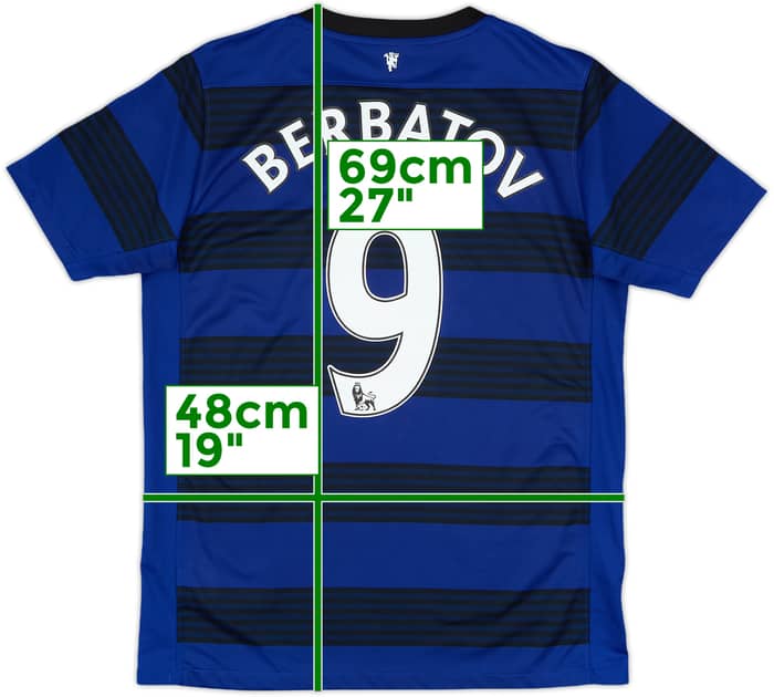 2011-13 Manchester United Away Shirt Berbatov #9 - 8/10 - (XL.Boys)