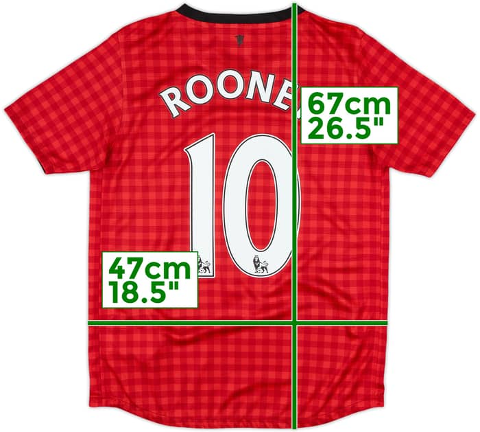 2012-13 Manchester United Home Shirt Rooney #10 - 8/10 - (XL.Boys)