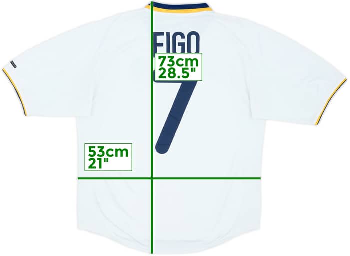 2000-02 Portugal Away Shirt Figo #7 - 7/10 - (M)