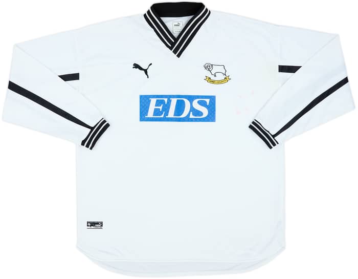 1999-01 Derby County Home L/S Shirt Kinkladze #10 - 7/10 - (XL)
