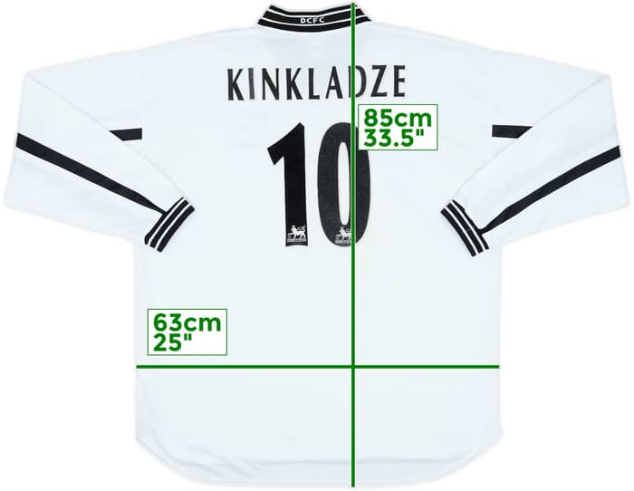 1999-01 Derby County Home L/S Shirt Kinkladze #10 - 7/10 - (XL)