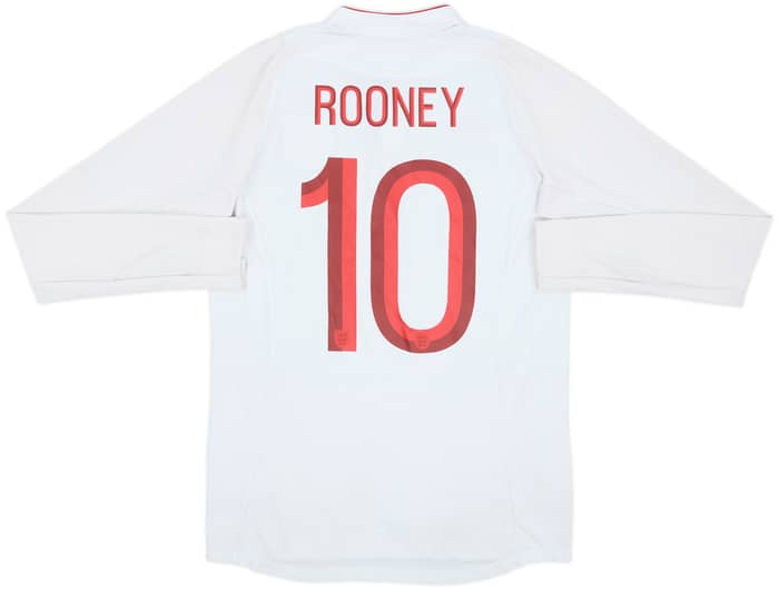 2012-13 England Home L/S Shirt Rooney #10 - 7/10 - (S)