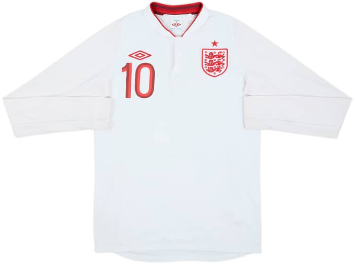 2012-13 England Home L/S Shirt Rooney #10 - 7/10 - (S)