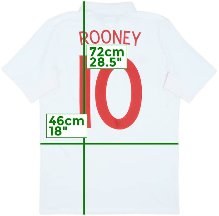 2010-11 England Home Shirt Rooney #10 - 6/10 - (S)
