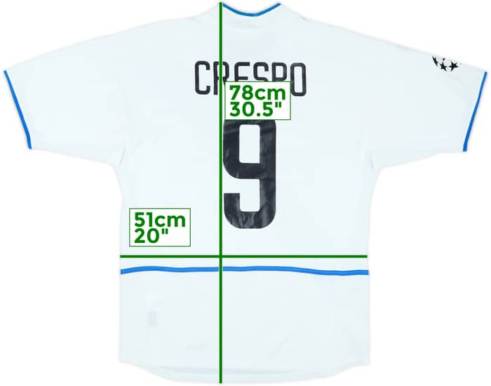 2002-03 Inter Milan Away Shirt Crespo #9 - 8/10 - (M)