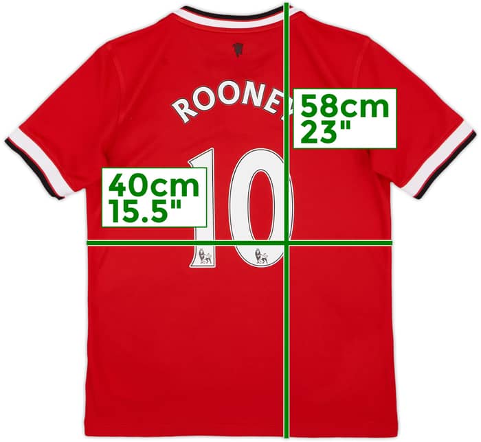2014-15 Manchester United Home Shirt Rooney #10 - 8/10 - (M.Boys)