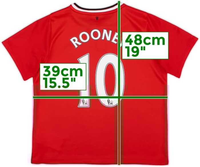 2014-15 Manchester United Home Shirt Rooney #10 - 8/10 - (S.Boys)