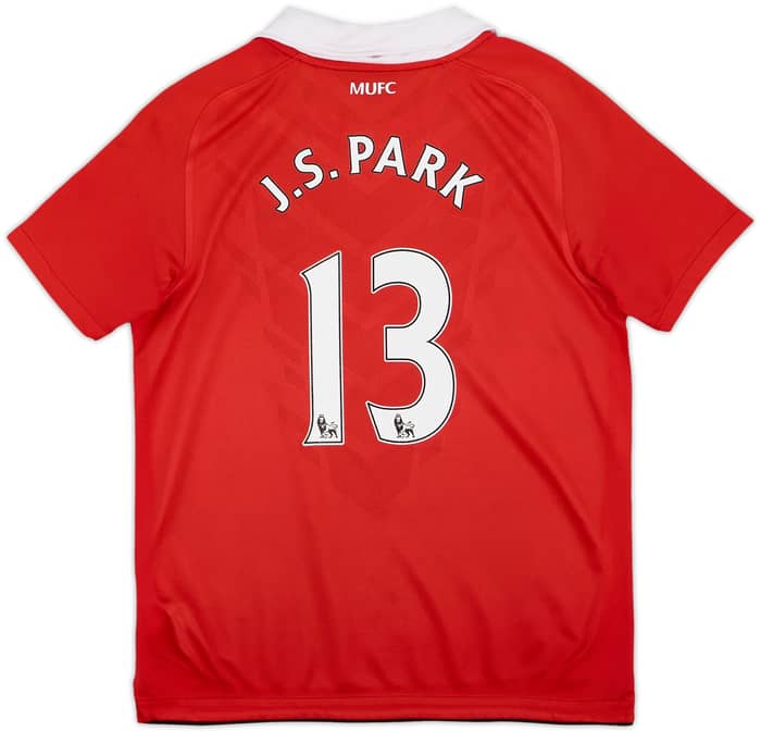 2010-11 Manchester United Home Shirt J.S.Park #13 - 7/10 - (M.Boys)