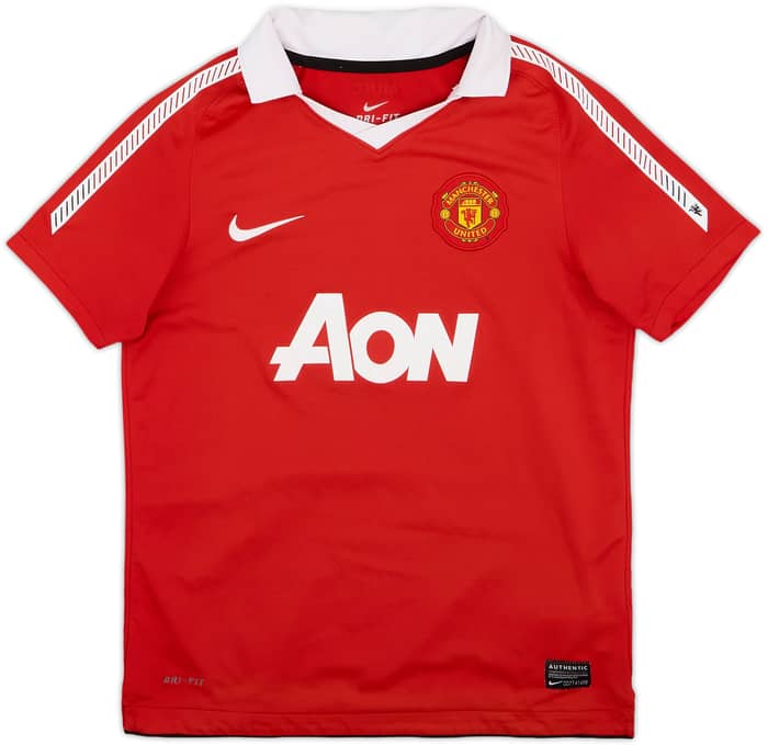 2010-11 Manchester United Home Shirt J.S.Park #13 - 7/10 - (M.Boys)