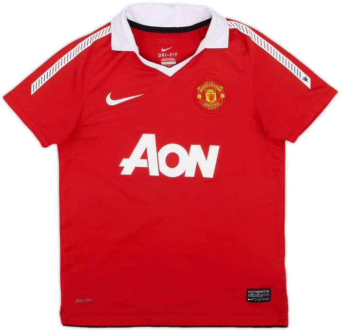 2010-11 Manchester United Home Shirt J.S.Park #13 - 8/10 - (S.Boys)