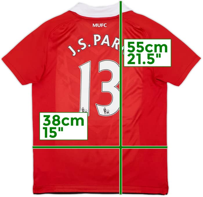 2010-11 Manchester United Home Shirt J.S.Park #13 - 8/10 - (S.Boys)