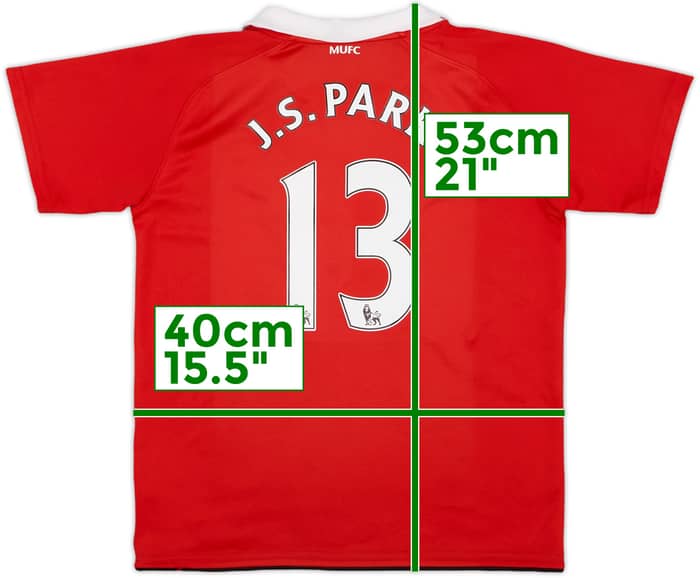 2010-11 Manchester United Home Shirt J.S.Park #13 - 7/10 - (7-8 years)