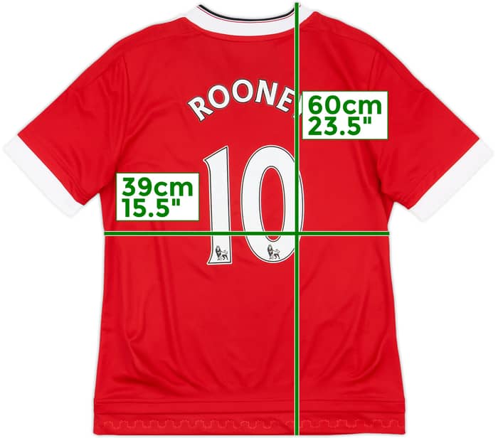 2015-16 Manchester United Home Shirt Rooney #10 - 10/10 - (M.Boys)