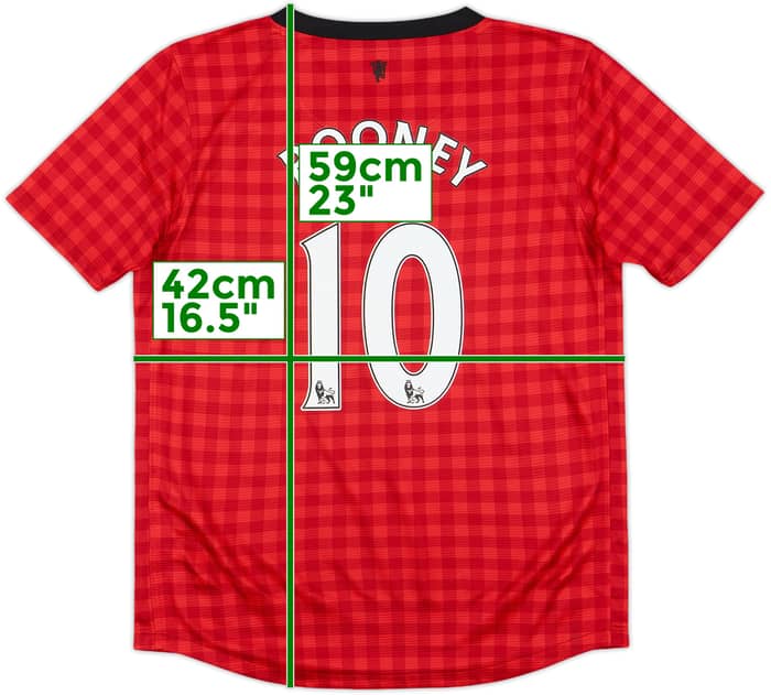 2012-13 Manchester United Home Shirt Rooney #10 - 9/10 - (M.Boys)