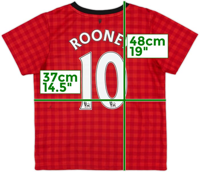 2012-13 Manchester United Home Shirt Rooney #10 - 8/10 - (5-6 Years)