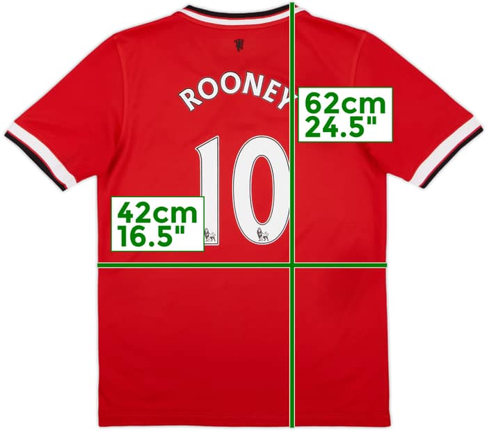 2014-15 Manchester United Home Shirt Rooney #10 - 9/10 - (L.Boys)