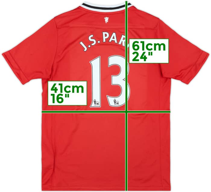 2011-12 Manchester United Home Shirt J.S.Park #13 - 8/10 - (M.Boys)