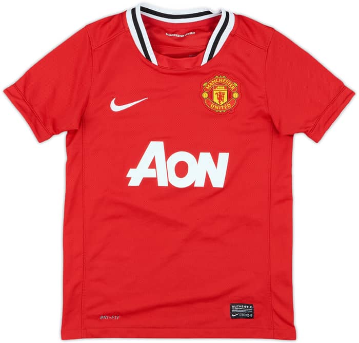 2011-12 Manchester United Home Shirt J.S.Park #13 - 8/10 - (S.Boys)