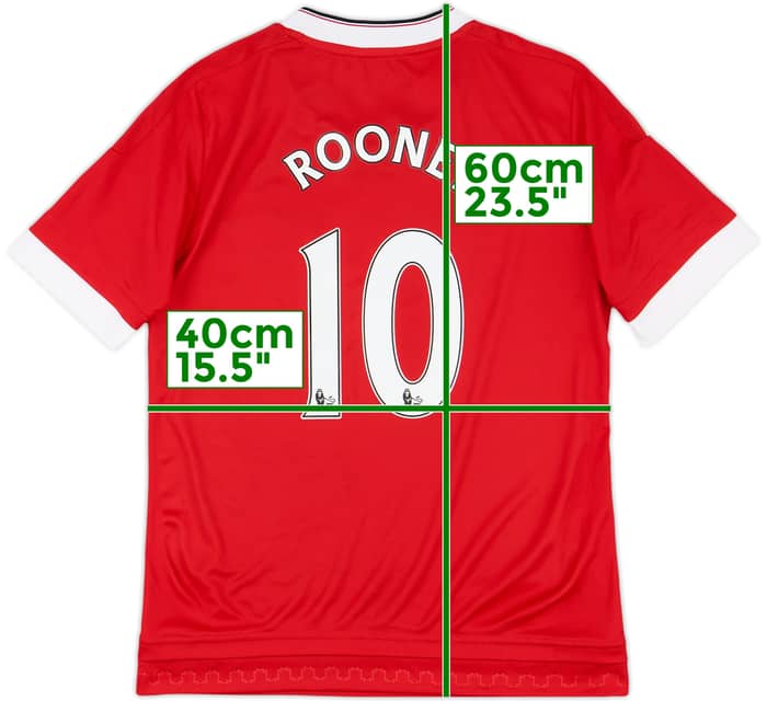 2015-16 Manchester United Home Shirt Rooney #10 - 10/10 - (M.Boys)