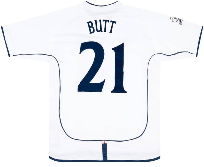 2002 England Match Issue World Cup Home Shirt Butt #21 (v Sweden)