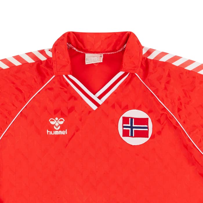 1987 Norway Match Worn Home L/S Shirt #15 (Berg) v East Germany