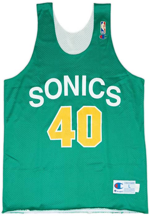 1991-95 Seattle Supersonics Kemp #40 Champion Training Jersey (Reversible) L