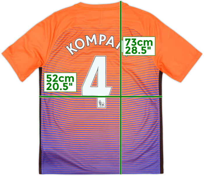 2016-17 Manchester City Third Shirt Kompany #4 - 7/10 - (M)