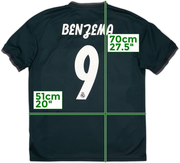 2018-19 Real Madrid Away Shirt Benzema #9 - 8/10 - (M)